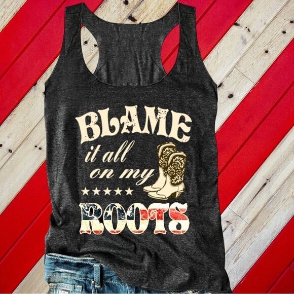 Black cute tank top with song lyrics by Garth Brooks on front! - Picture 3 of 9